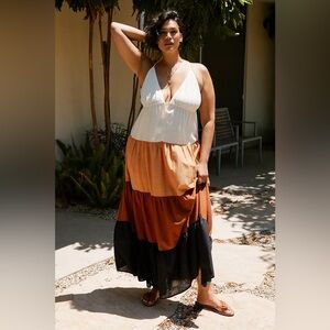 NWOT Anthropologie Raya Colorblock Maxi Dress Size XL